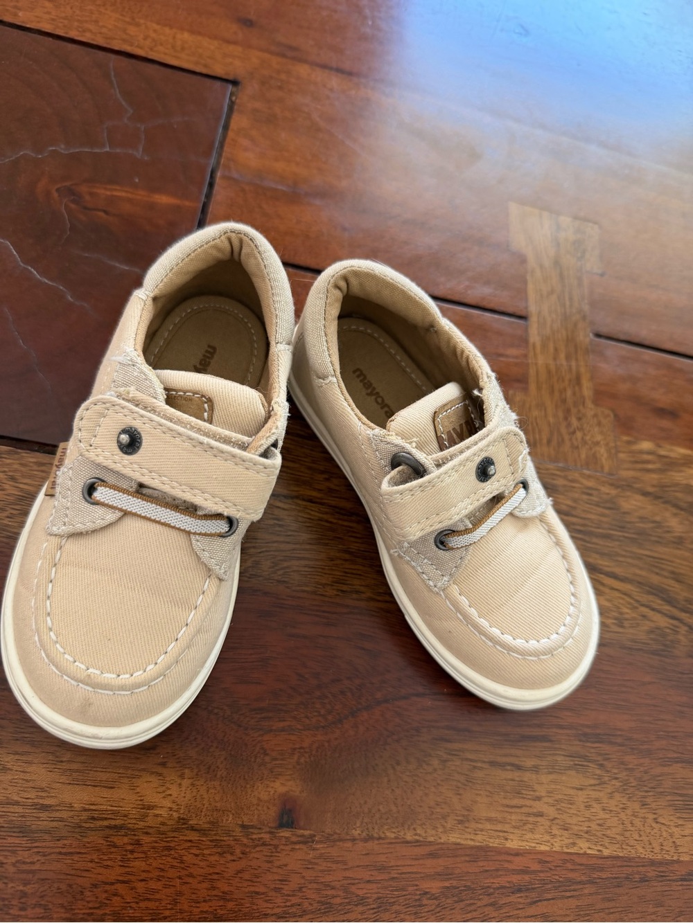 Mayoral Tan Canvas Slip-On Kids Boat Shoes